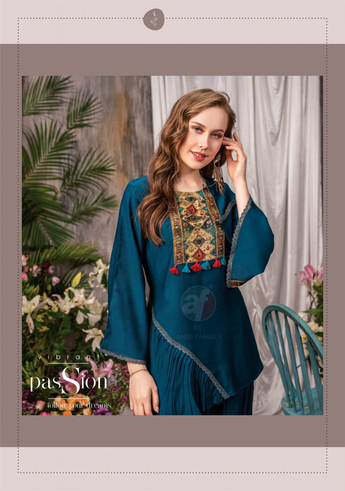 Fusion Vol 3 Afghani Style Kurti With Bottom Catalog